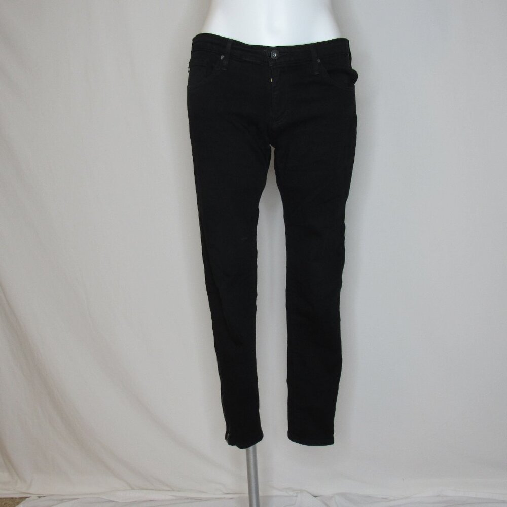 AG Adriano Goldschmied Black The Zip Up Legging Skinny Ankle Zip 28" Women's 30